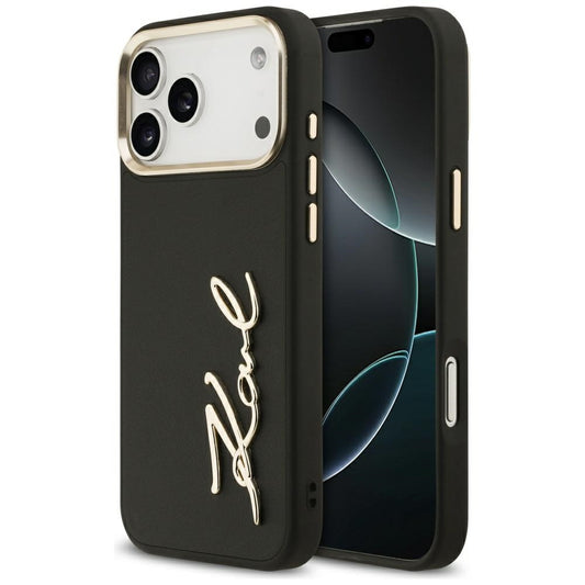 Fodral för Apple iPhone 17 Pro Max, Karl Lagerfeld, Script Logo, Svart
