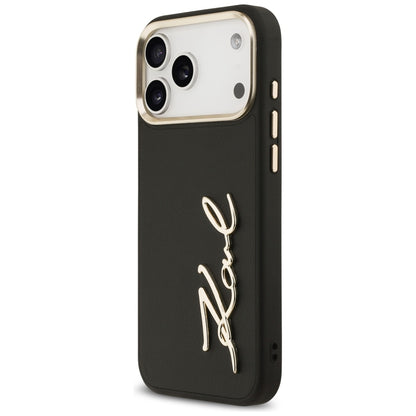 Fodral för Apple iPhone 17 Pro Max, Karl Lagerfeld, Script Logo, Svart