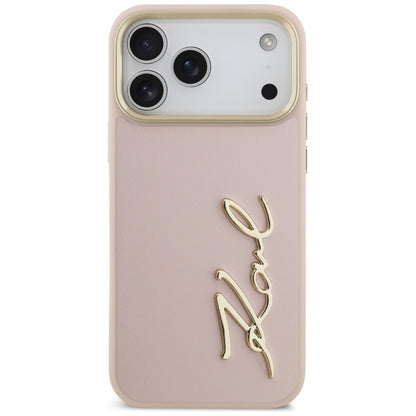Fodral för Apple iPhone 17 Pro Max, Karl Lagerfeld, Script Logo, Rosa