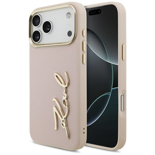 Fodral för Apple iPhone 17 Pro Max, Karl Lagerfeld, Script Logo, Rosa