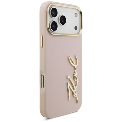 Fodral för Apple iPhone 17 Pro Max, Karl Lagerfeld, Script Logo, Rosa