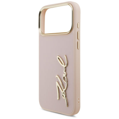 Fodral för Apple iPhone 17 Pro Max, Karl Lagerfeld, Script Logo, Rosa