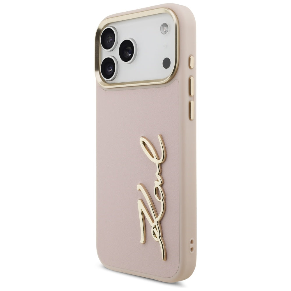 Fodral för Apple iPhone 17 Pro Max, Karl Lagerfeld, Script Logo, Rosa