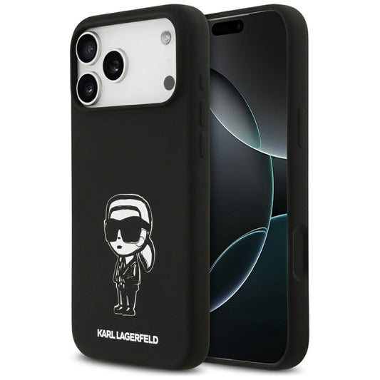 Skyddsfodral för Apple iPhone 17 Pro Max, Karl Lagerfeld, Sketch and Logo Karl, Svart