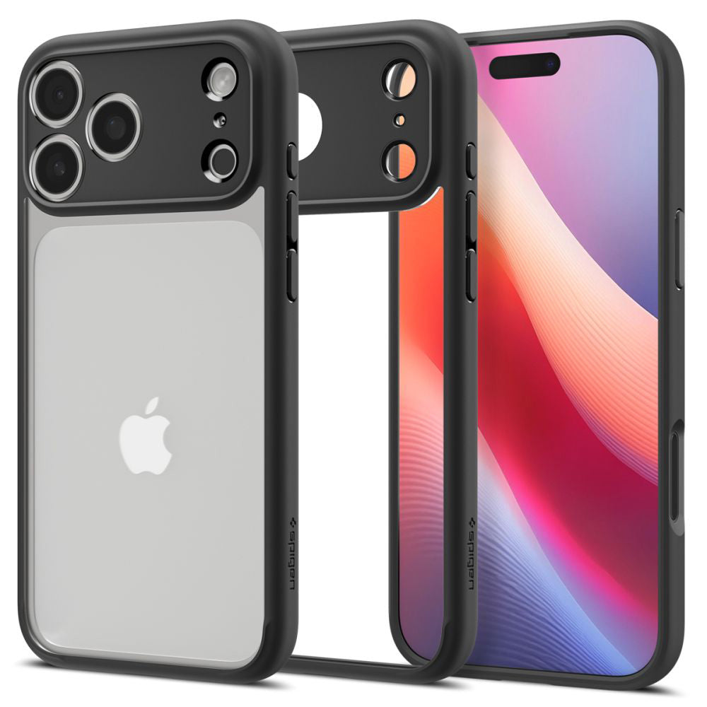Skyddsfodral för Apple iPhone 17 Pro Max, Spigen, Ultra Hybrid, Mattsvart