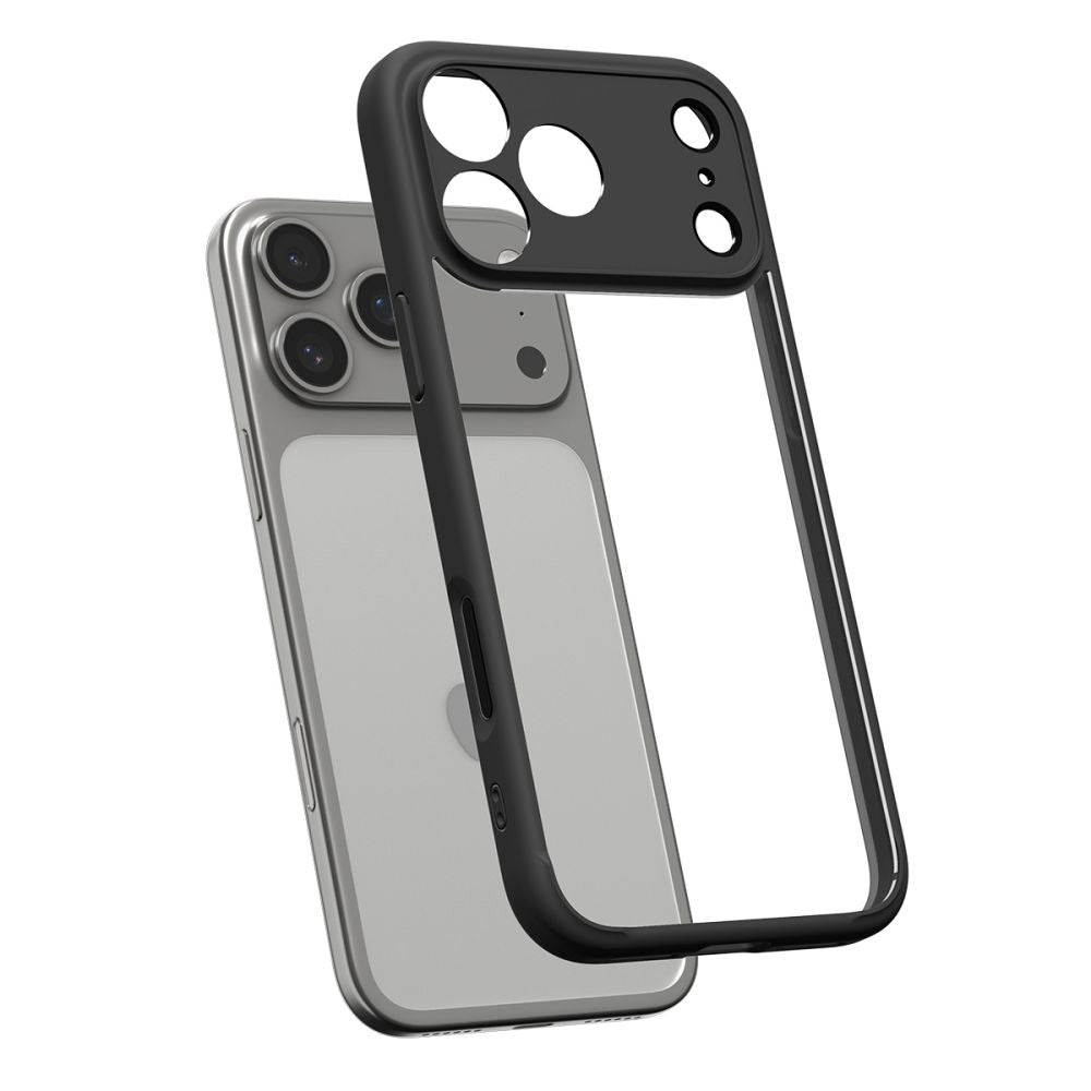 Skyddsfodral för Apple iPhone 17 Pro Max, Spigen, Ultra Hybrid, Mattsvart