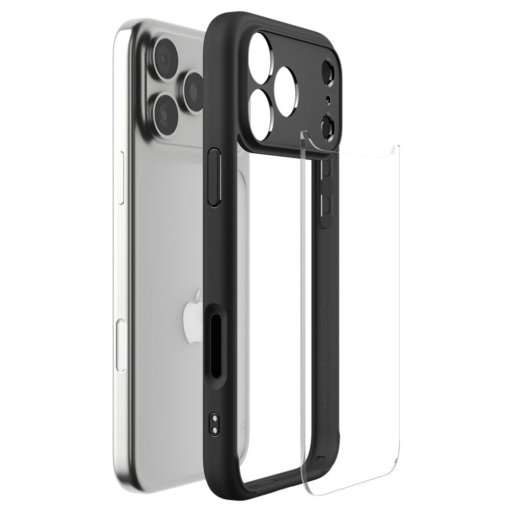 Skyddsfodral för Apple iPhone 17 Pro Max, Spigen, Ultra Hybrid, Mattsvart