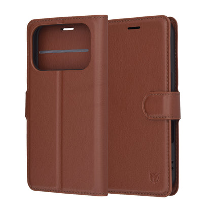 Fodral för Apple iPhone 17 Pro Max, Techsuit, Leather Folio, Brun