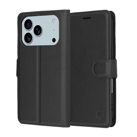 Fodral för Apple iPhone 17 Pro Max, Techsuit, Leather Folio, Svart