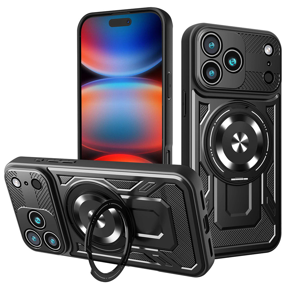 Skyddsfodral för Apple iPhone 17 Pro Max, Techsuit, RuggedCam, Svart