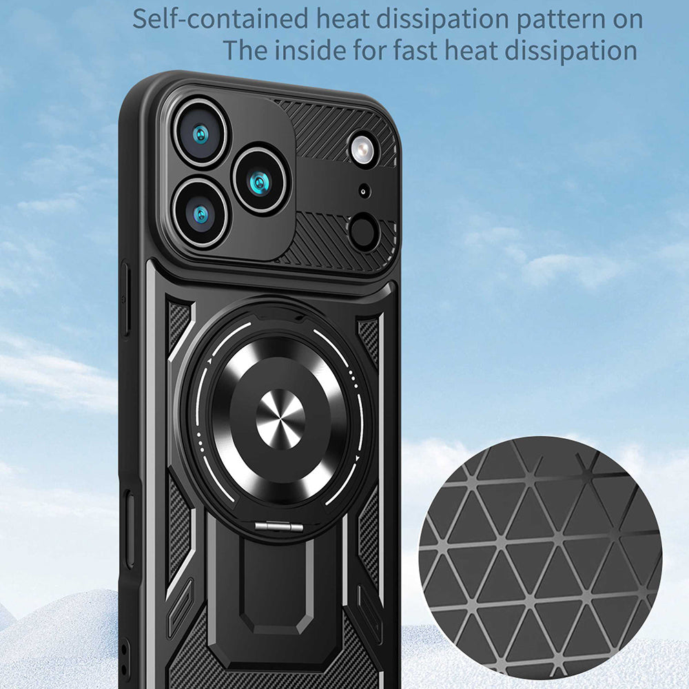 Skyddsfodral för Apple iPhone 17 Pro Max, Techsuit, RuggedCam, Svart