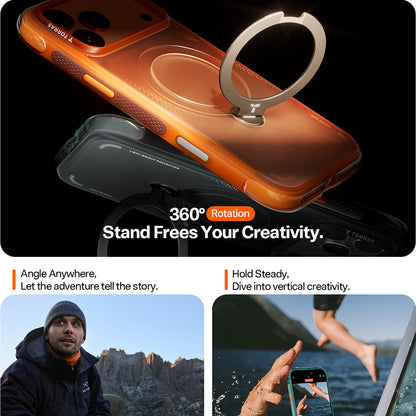 Skyddsfodral för Apple iPhone 17 Pro Max, Torras, Ostand Spin Air, Grå