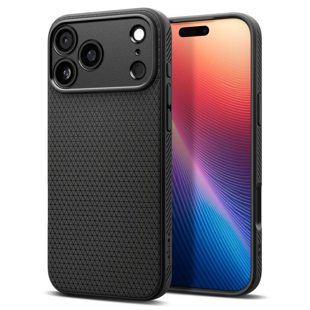 Skyddsfodral för Apple iPhone 17 Pro, Spigen, Liquid Air, Mattsvart