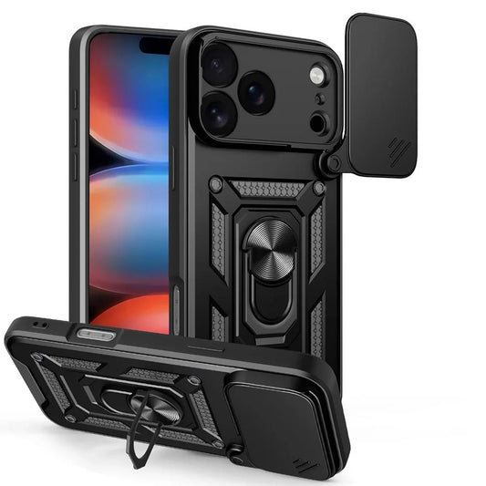 Skyddsfodral för Apple iPhone 17 Pro, Techsuit, CamShield, Svart