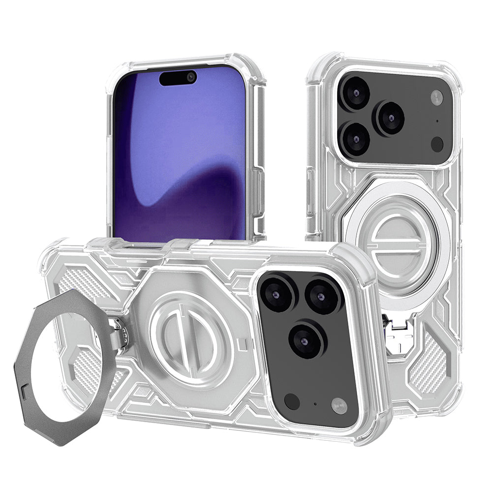 Skyddsfodral för Apple iPhone 17 Pro, Techsuit, Carbon Shield Pro, Vit