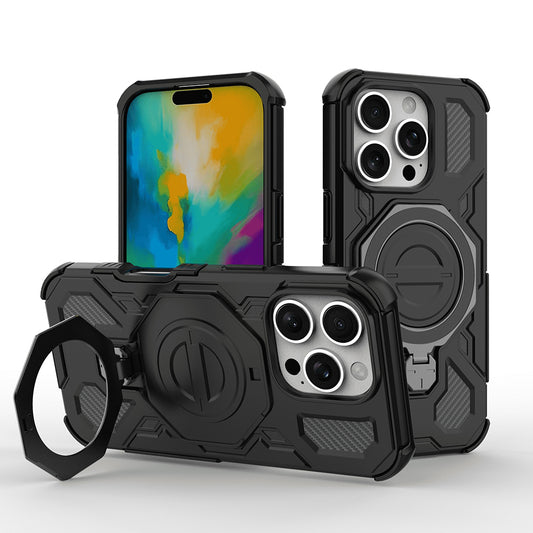 Skyddsfodral för Apple iPhone 17 Pro, Techsuit, Carbon Shield Pro, Svart