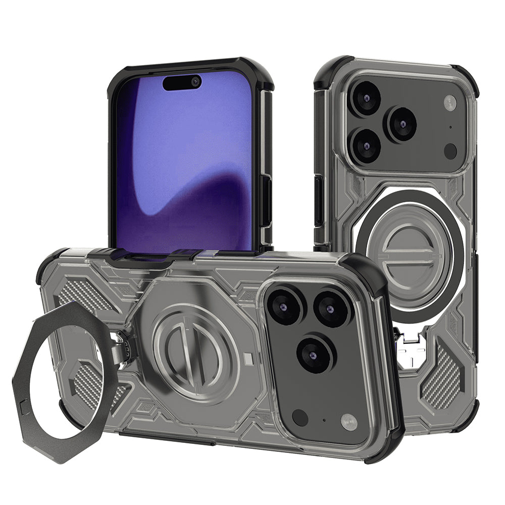 Skyddsfodral för Apple iPhone 17 Pro, Techsuit, Carbon Shield Pro, Ljussvart