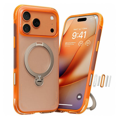 MagSafe Case for Apple iPhone 17 Pro, Torras, Ostand Spin Air, Orange