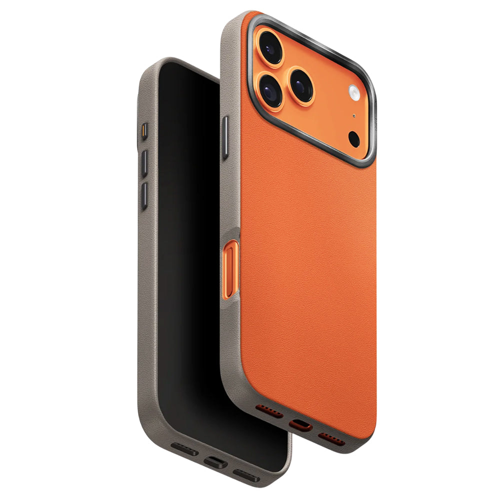 Fodral för Apple iPhone 17 Pro, UNIQ, Lyden Leatherette, Beige Orange