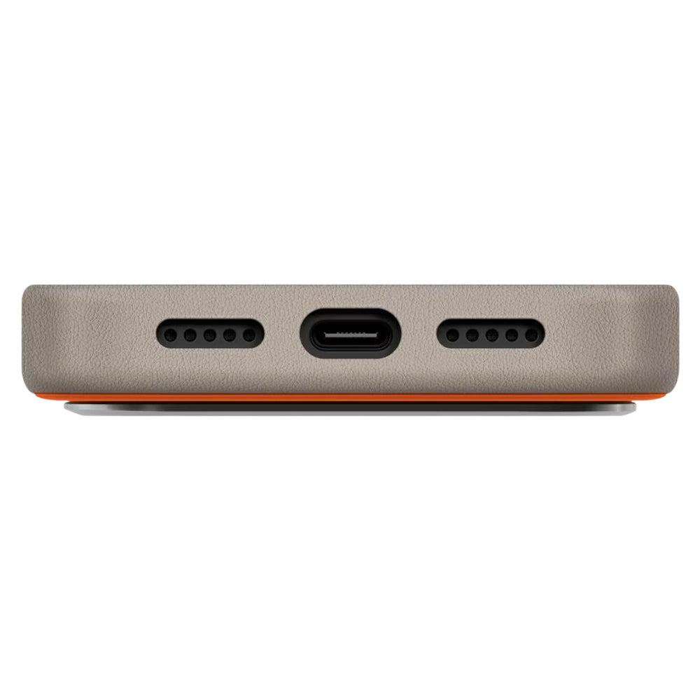 Fodral för Apple iPhone 17 Pro, UNIQ, Lyden Leatherette, Beige Orange