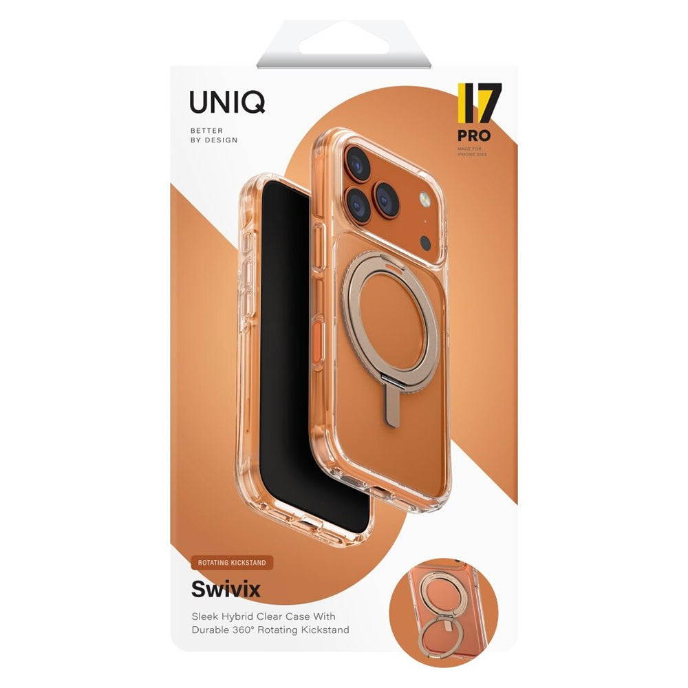 Fodral för Apple iPhone 17 Pro, UNIQ, Swivix, Guld