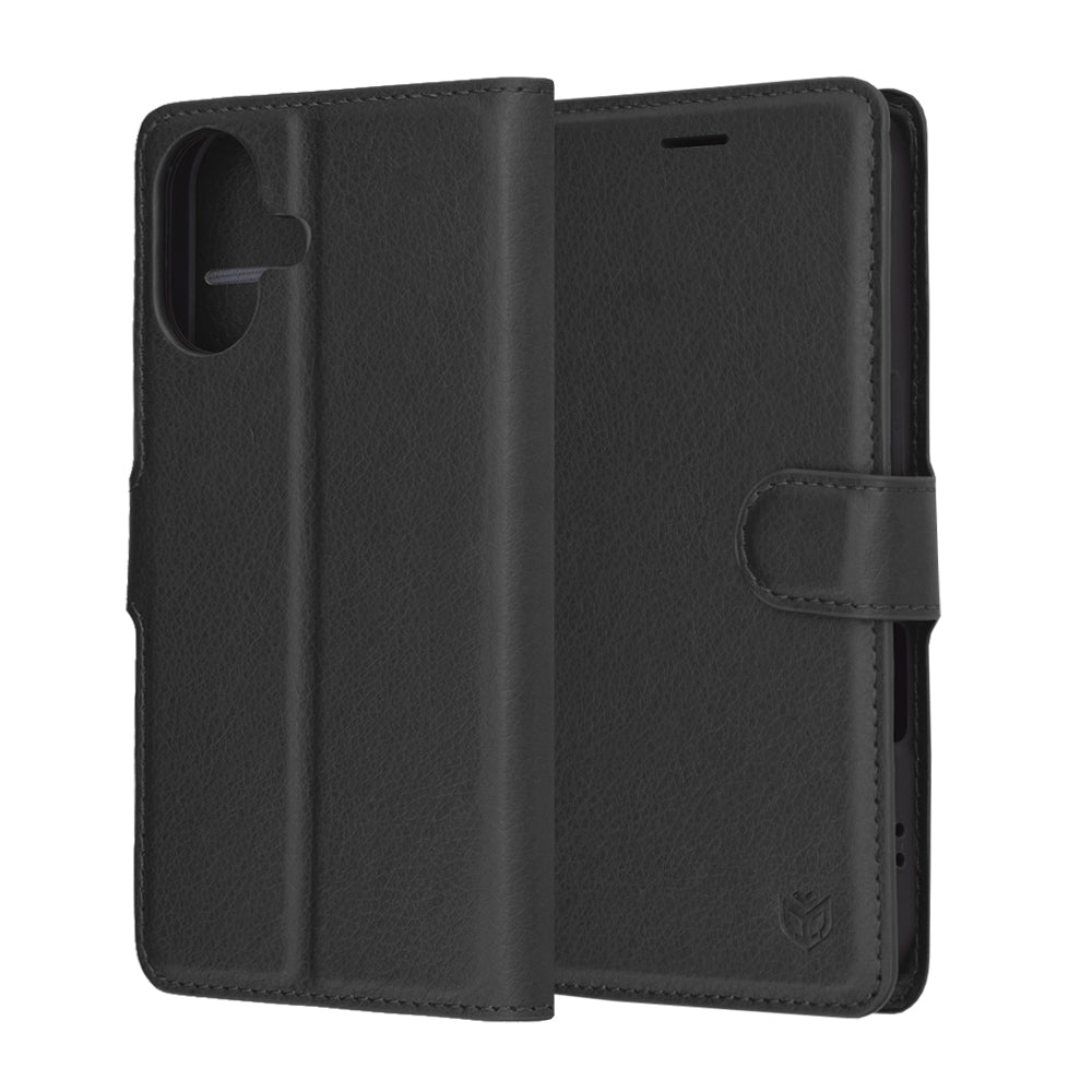 Fodral för Apple iPhone 17, Techsuit, Leather Folio, Svart
