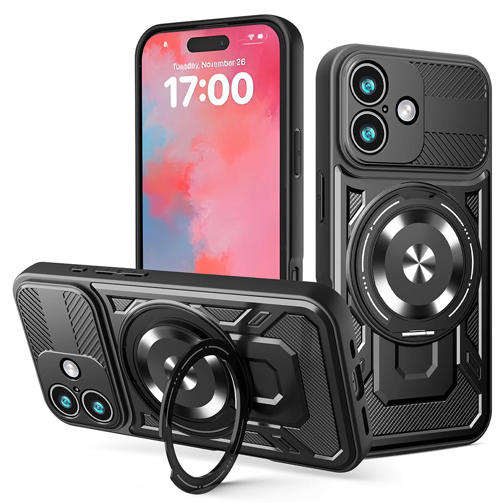 Skyddsfodral för Apple iPhone 17, Techsuit, RuggedCam, Svart