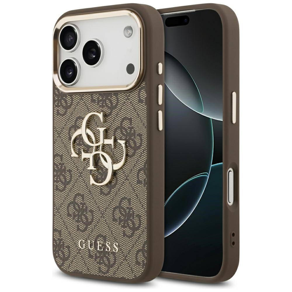 Fodral för Apple iPhone 18 Pro / 17 Pro, Guess, 4G Big Classic Logo, Brun