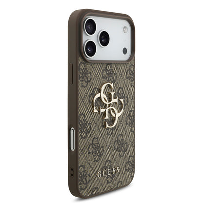 Fodral för Apple iPhone 18 Pro / 17 Pro, Guess, 4G Big Logo, Brun