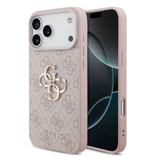 Fodral för Apple iPhone 18 Pro / 17 Pro, Guess, 4G Big Logo, Rosa