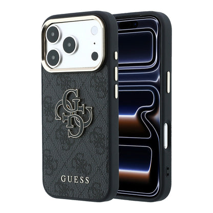 Fodral för Apple iPhone 18 Pro / 17 Pro, Guess, 4G Big Resin Logo, Svart