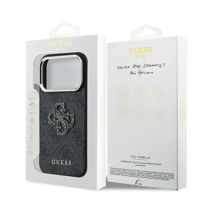 Fodral för Apple iPhone 18 Pro / 17 Pro, Guess, 4G Big Resin Logo, Svart