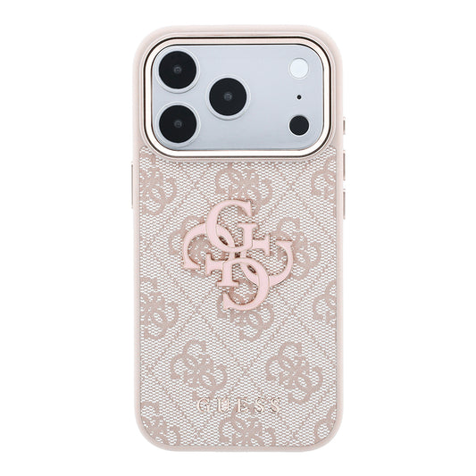 Fodral för Apple iPhone 18 Pro / 17 Pro, Guess, 4G Big Resin Logo, Rosa