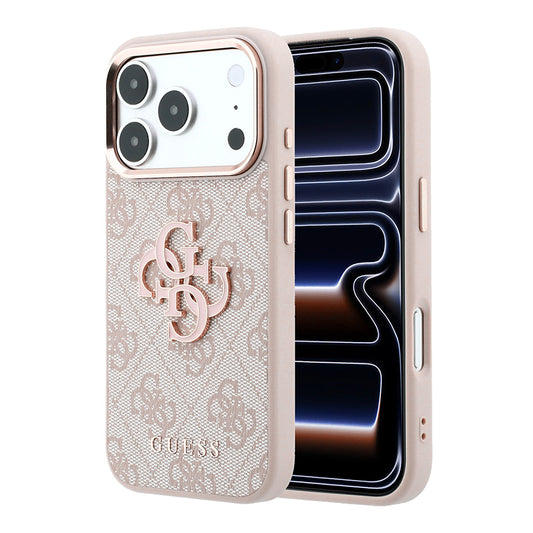 Fodral för Apple iPhone 18 Pro / 17 Pro, Guess, 4G Big Resin Logo, Rosa