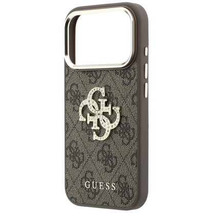 Fodral för Apple iPhone 18 Pro / 17 Pro, Guess, 4G Big Strass Logo, Brun