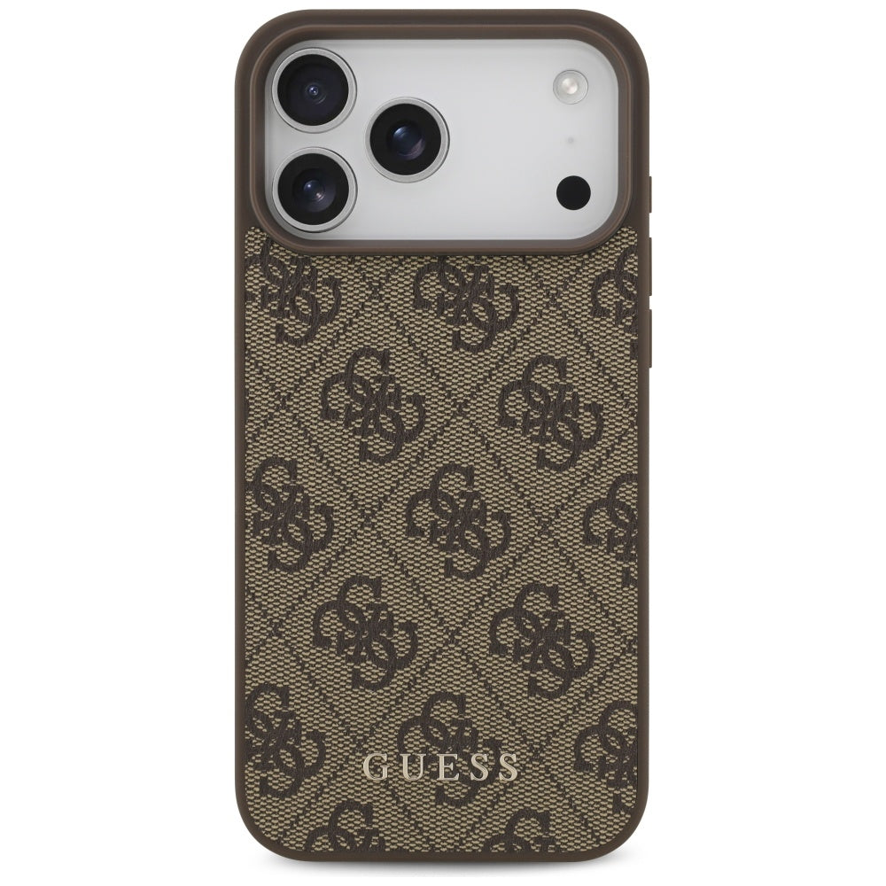 Fodral för Apple iPhone 18 Pro / 17 Pro, Guess, 4G Classic Logo, Brun