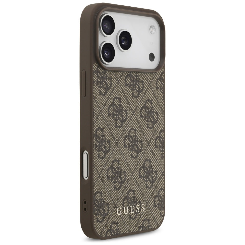 Fodral för Apple iPhone 18 Pro / 17 Pro, Guess, 4G Classic Logo, Brun