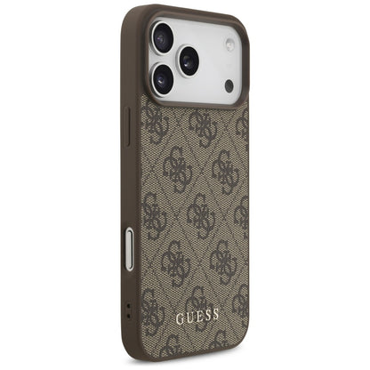 Fodral för Apple iPhone 18 Pro / 17 Pro, Guess, 4G Classic Logo, Brun