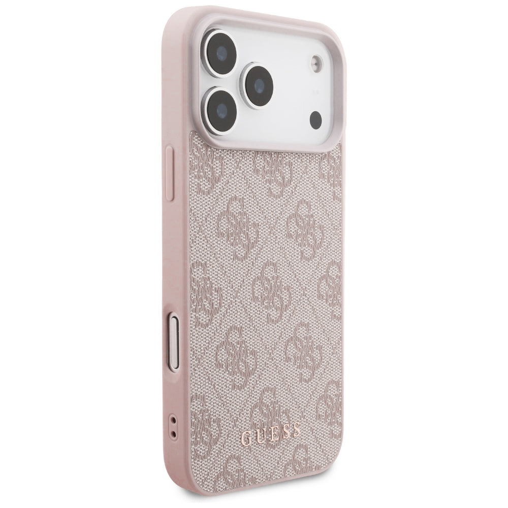 Fodral för Apple iPhone 18 Pro / 17 Pro, Guess, 4G Classic Logo, Rosa