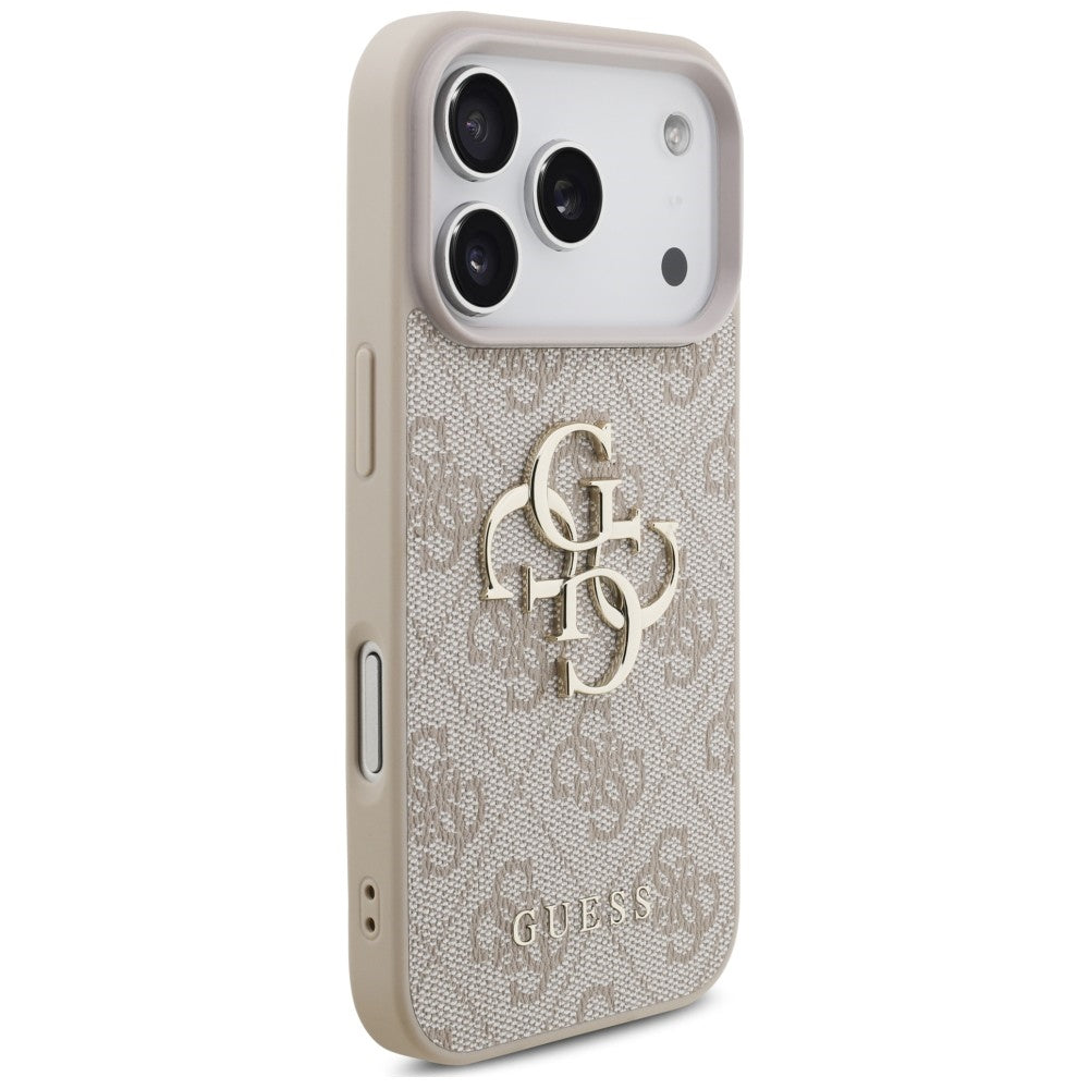 Fodral för Apple iPhone 18 Pro / 17 Pro, Guess, 4G Classic Logo med rem, Rosa