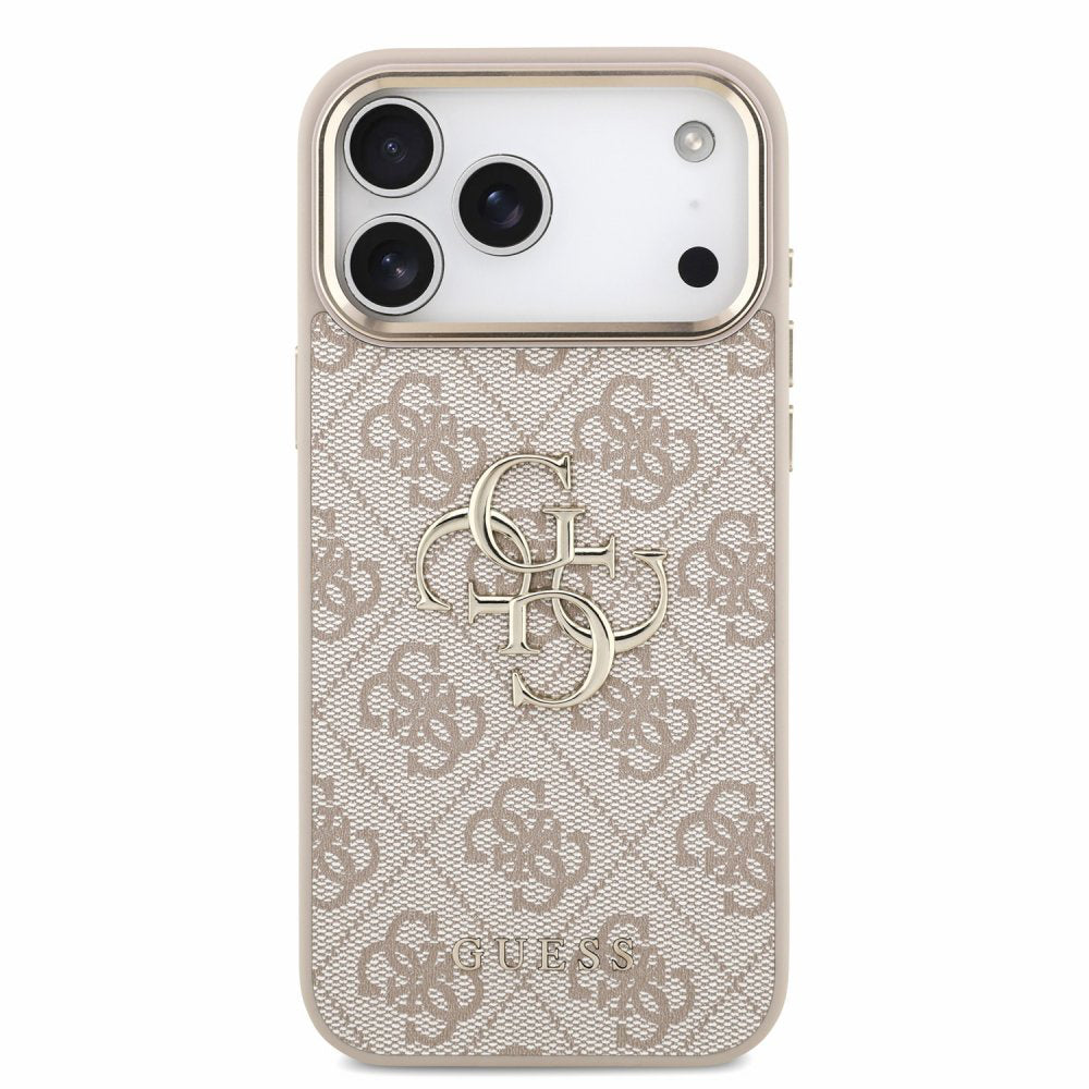 Fodral för Apple iPhone 18 Pro / 17 Pro, Guess, 4G Classic Logo with Strap, roséguld