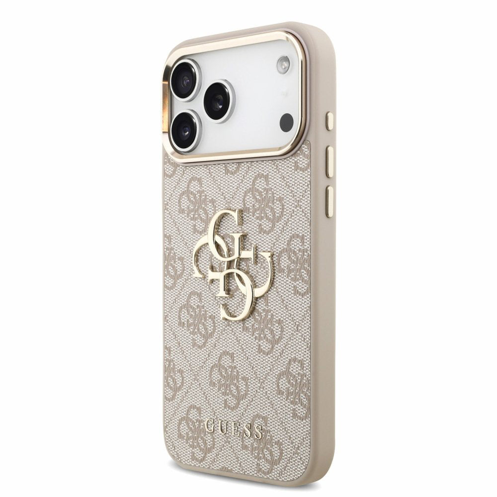 Fodral för Apple iPhone 18 Pro / 17 Pro, Guess, 4G Classic Logo with Strap, roséguld