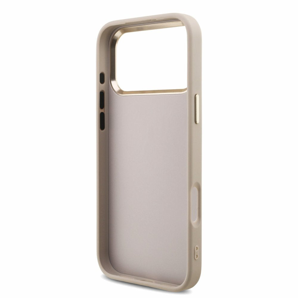 Fodral för Apple iPhone 18 Pro / 17 Pro, Guess, 4G Classic Logo with Strap, roséguld