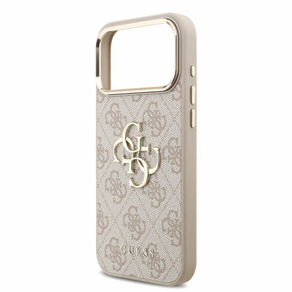 Fodral för Apple iPhone 18 Pro / 17 Pro, Guess, 4G Classic Logo with Strap, roséguld