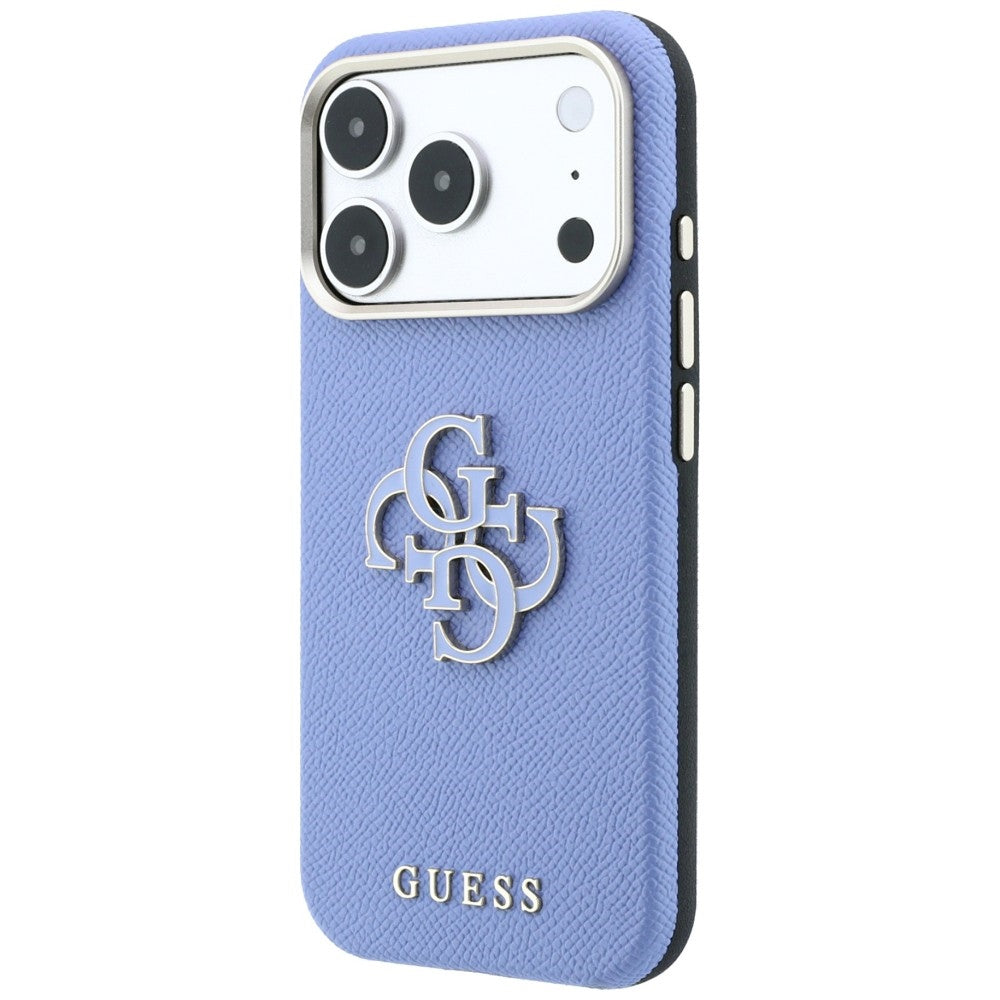 Fodral för Apple iPhone 18 Pro / 17 Pro, Guess, Grained Big Resin Logo, Bleu