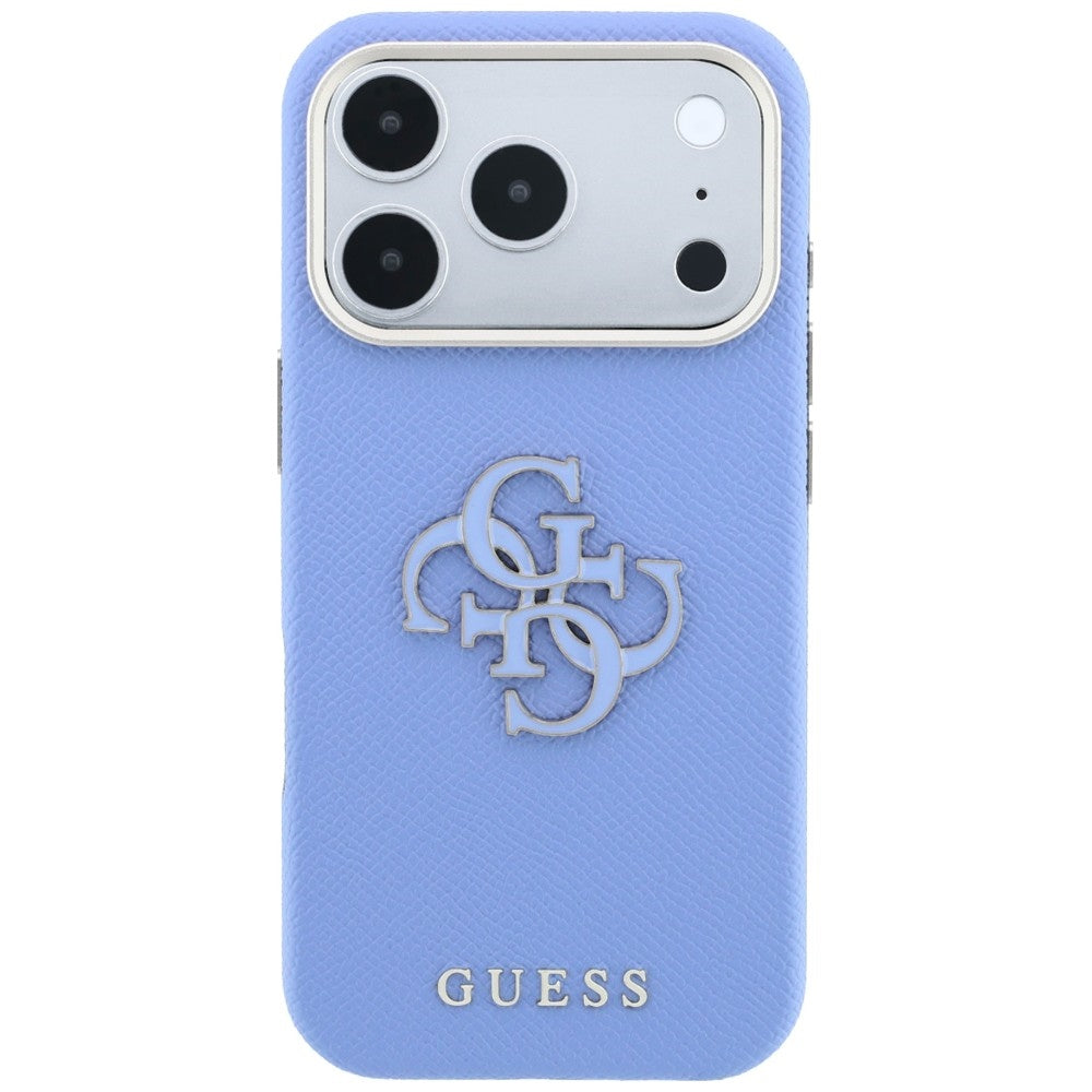 Fodral för Apple iPhone 18 Pro / 17 Pro, Guess, Grained Big Resin Logo, Bleu