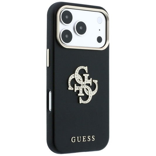 Fodral för Apple iPhone 18 Pro / 17 Pro, Guess, Smooth Big Strass Logo, Svart