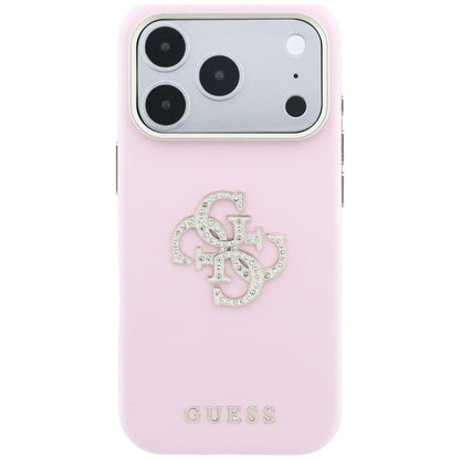 Fodral för Apple iPhone 18 Pro / 17 Pro, Guess, Smooth Big Strass Logo, rosa