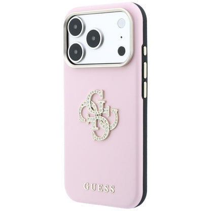 Fodral för Apple iPhone 18 Pro / 17 Pro, Guess, Smooth Big Strass Logo, rosa