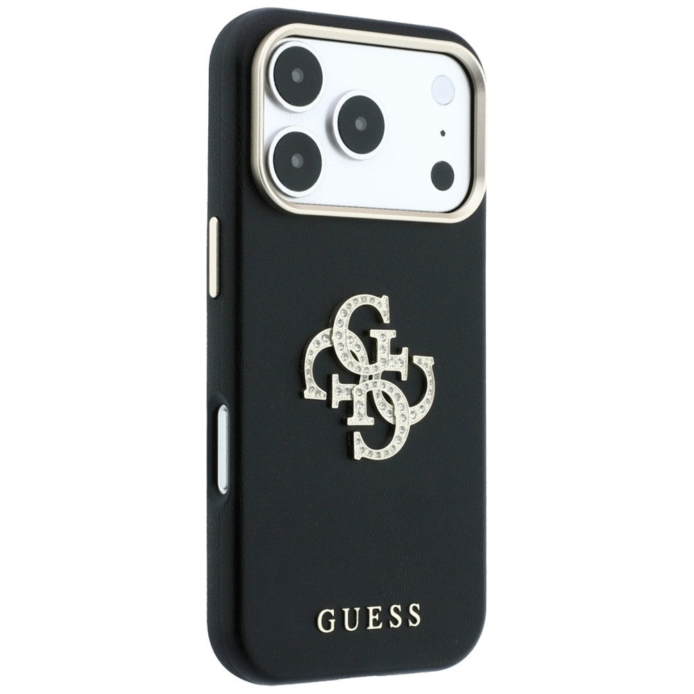 Fodral för Apple iPhone 18 Pro / 17 Pro, Guess, Smooth Big Strass Logo, Vinröd